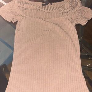 Forever 21 Tan Off-the-Shoulder Sweater